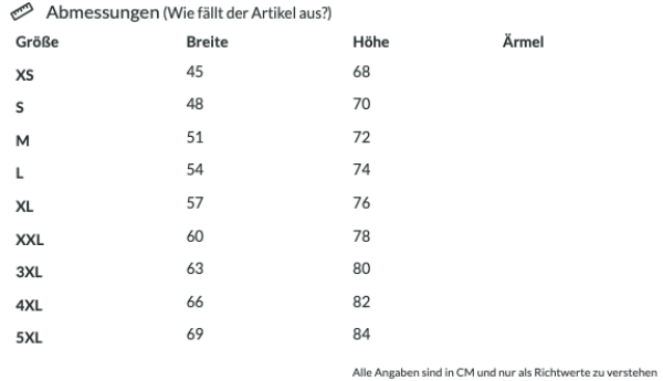 Größen Herren